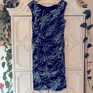 Connected Apparel Side Ruching Faux Wrap Short Sleeve Dress Knee Length Dress 14